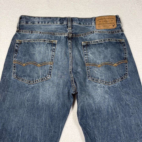 American Eagle Outfitters Jeans Mens 31x30 Blue Original Straight Denim Faded - Picture 9 of 16
